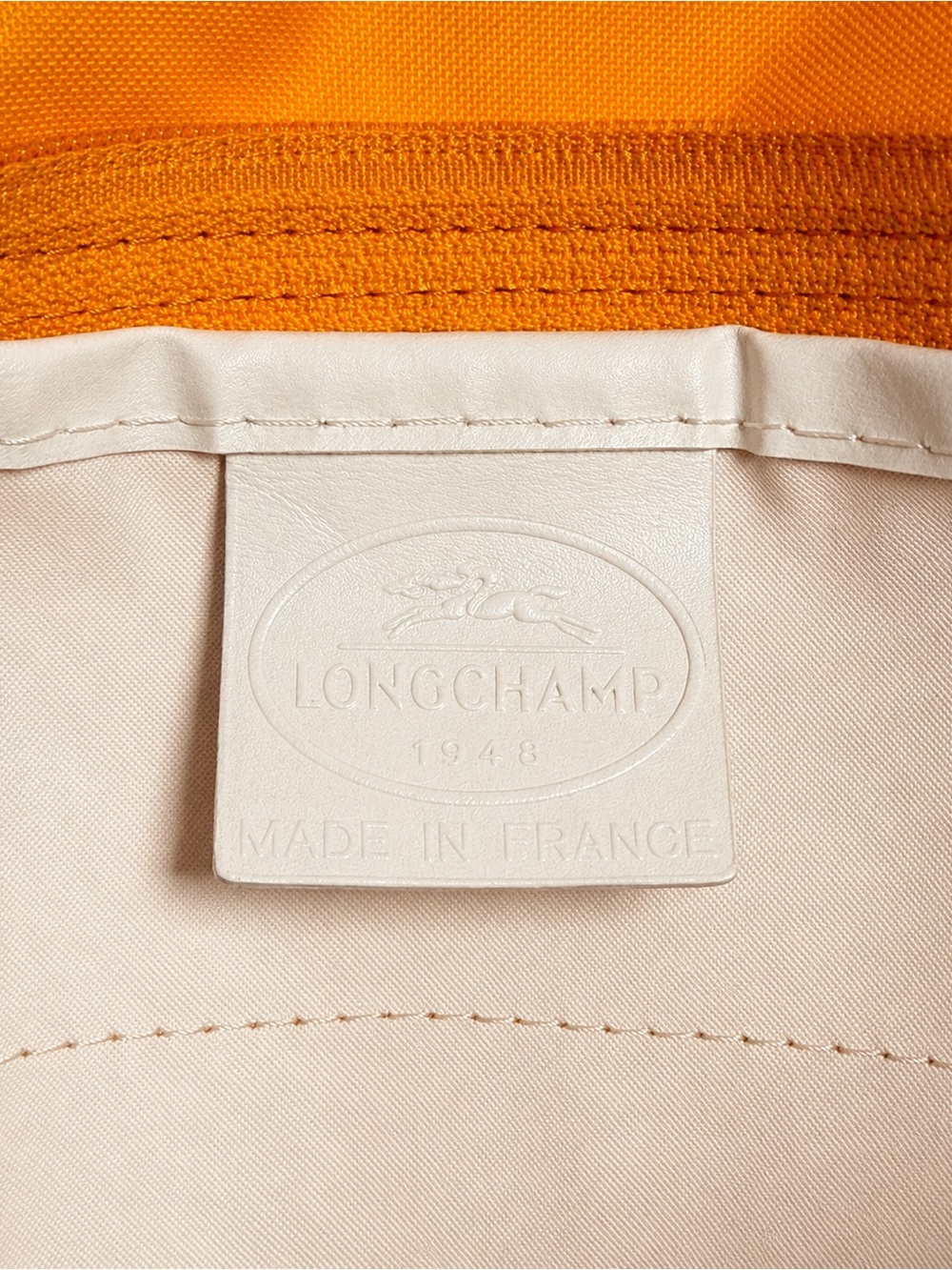 Longchamp Vintage Le Pliage Orange Nylon Messenger Crossbody Bag - Picture 10 of 11